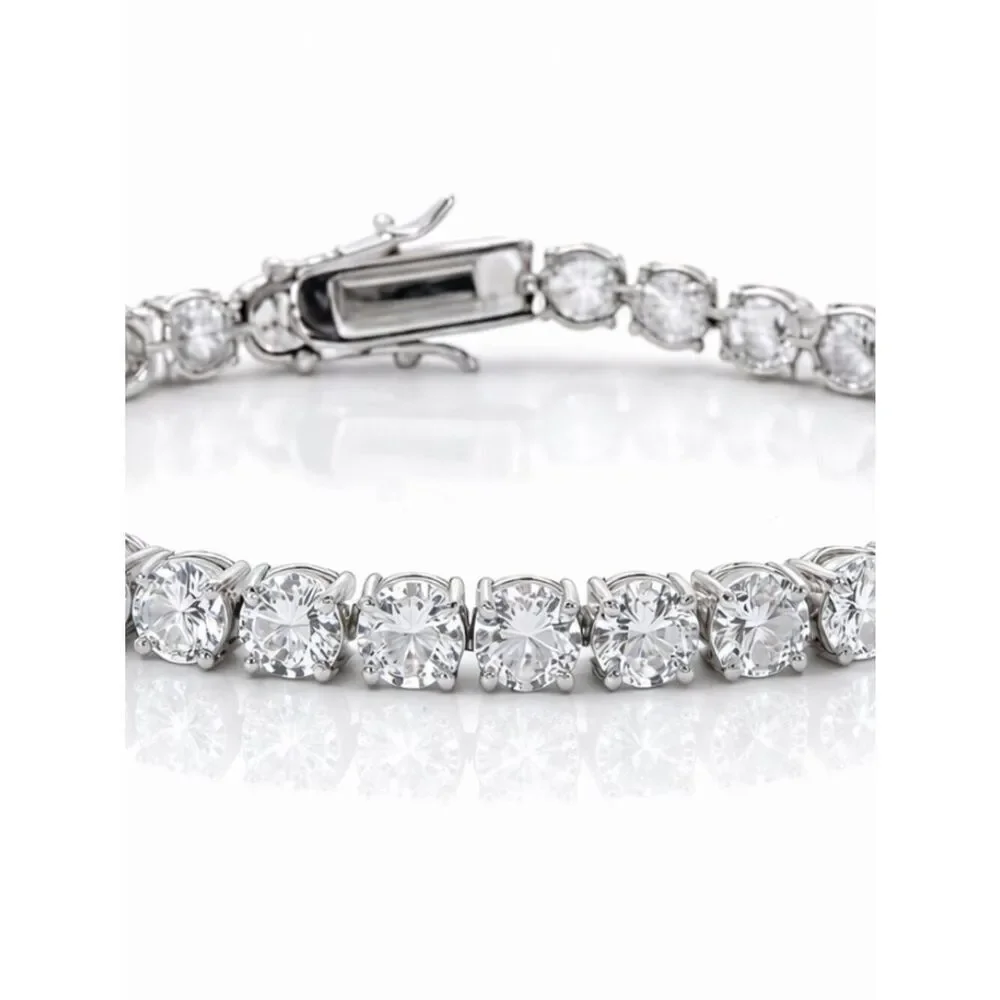 Silver Simulated Diamond Tennis Bracelet